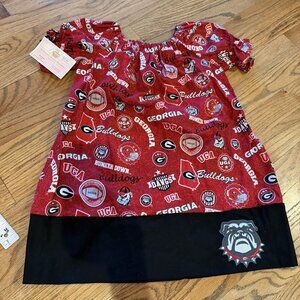 MELLONEAS MOBILE BOUTIQUE GEORGIA BULLDOG GIRLS SIZE 6 DRESS NEW GO DAWGS